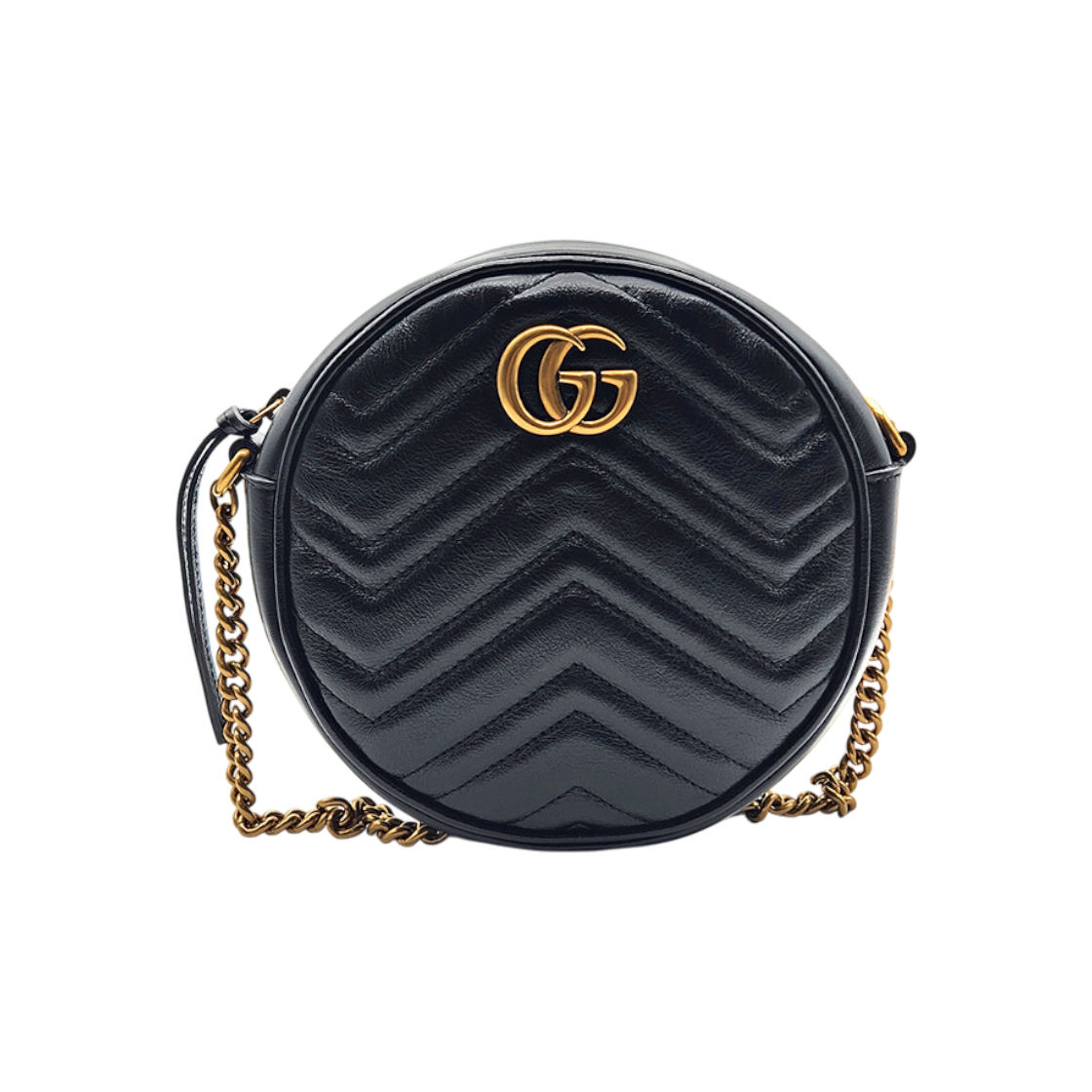 ITQ943B9FDAN Gucci Marmont Round Mini Crossbody Bag