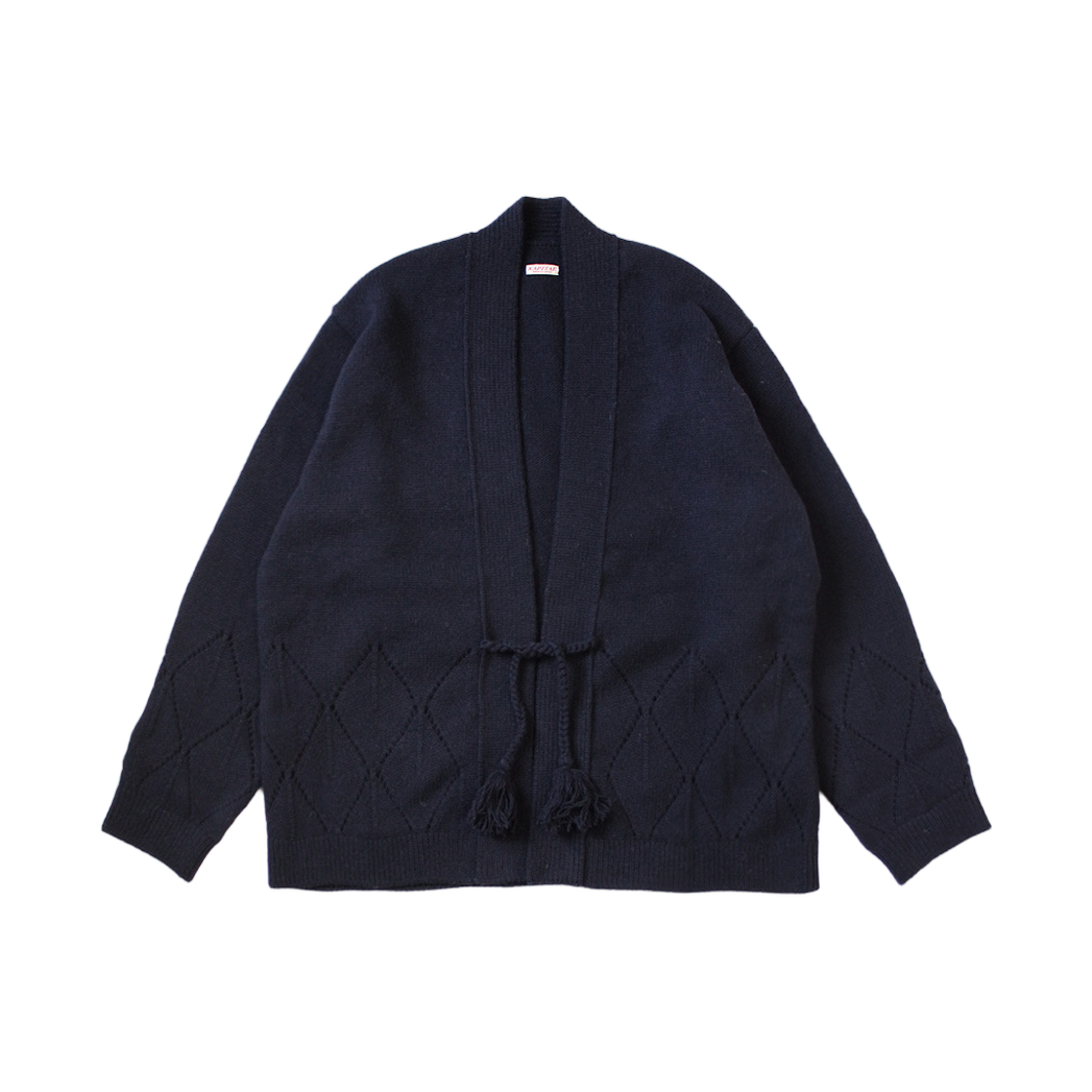 캐피탈 5G 울 니들 펀치드 아가일 가디건 다크 네이비(Kapital 5G Wool Needle-Punched Argyle Cardigan Dark Navy) - 1