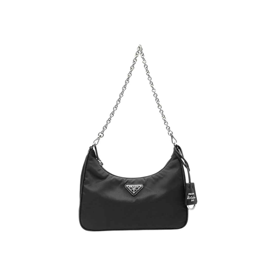 프라다 리나일론 테수토 체인 스트랩 호보백 (1BH204) L568017(Prada Re-Nylon Tessuto Chain Strap Hobo Bag (1BH204) L568017)