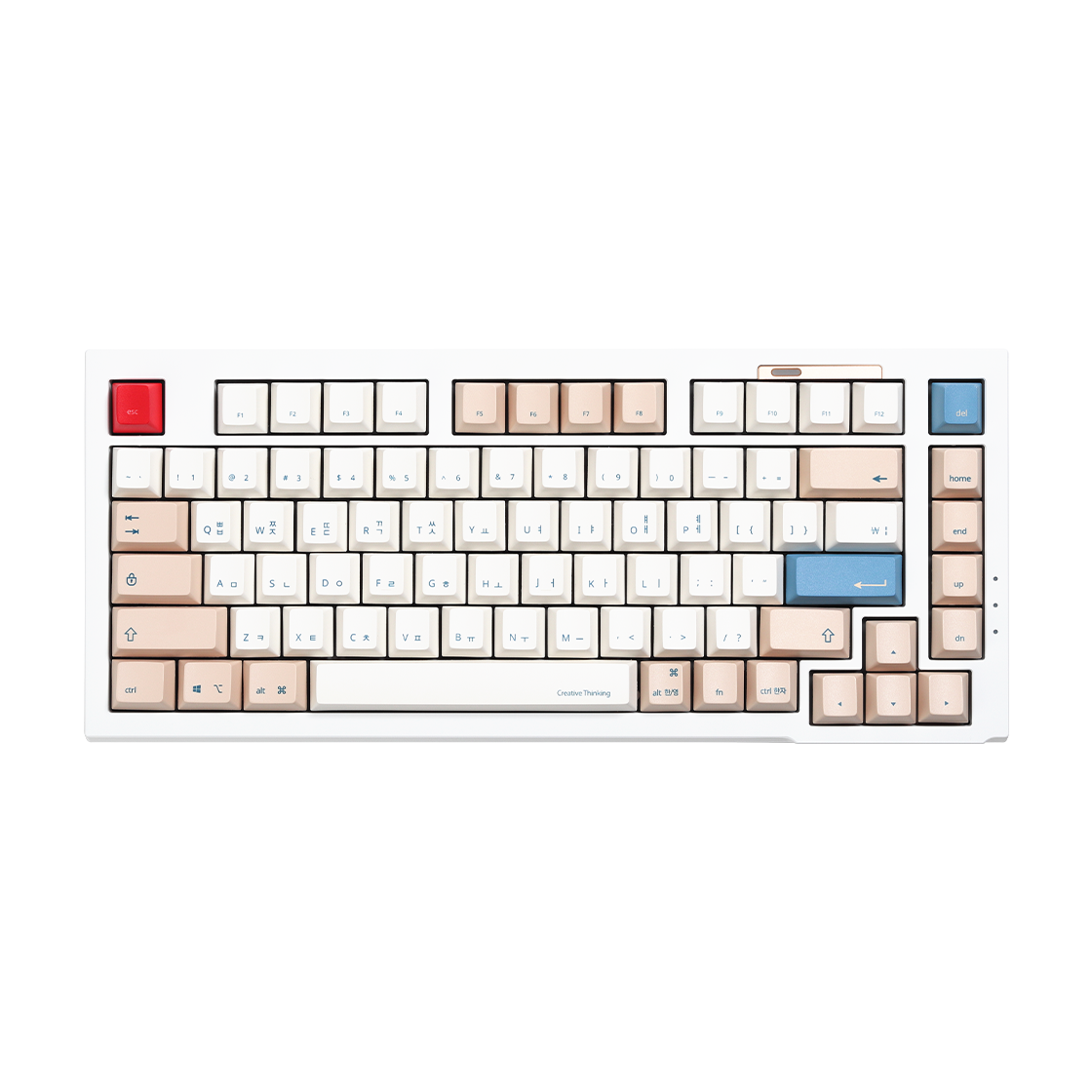 씽크웨이 토체S 501 풀알루미늄 유무선 75배열 82키 기계식 키보드 소이밀크 피치소다축(Thinkway Tauche.S 501 Full Aluminum Keyboard SoyMilk Peach Soda)