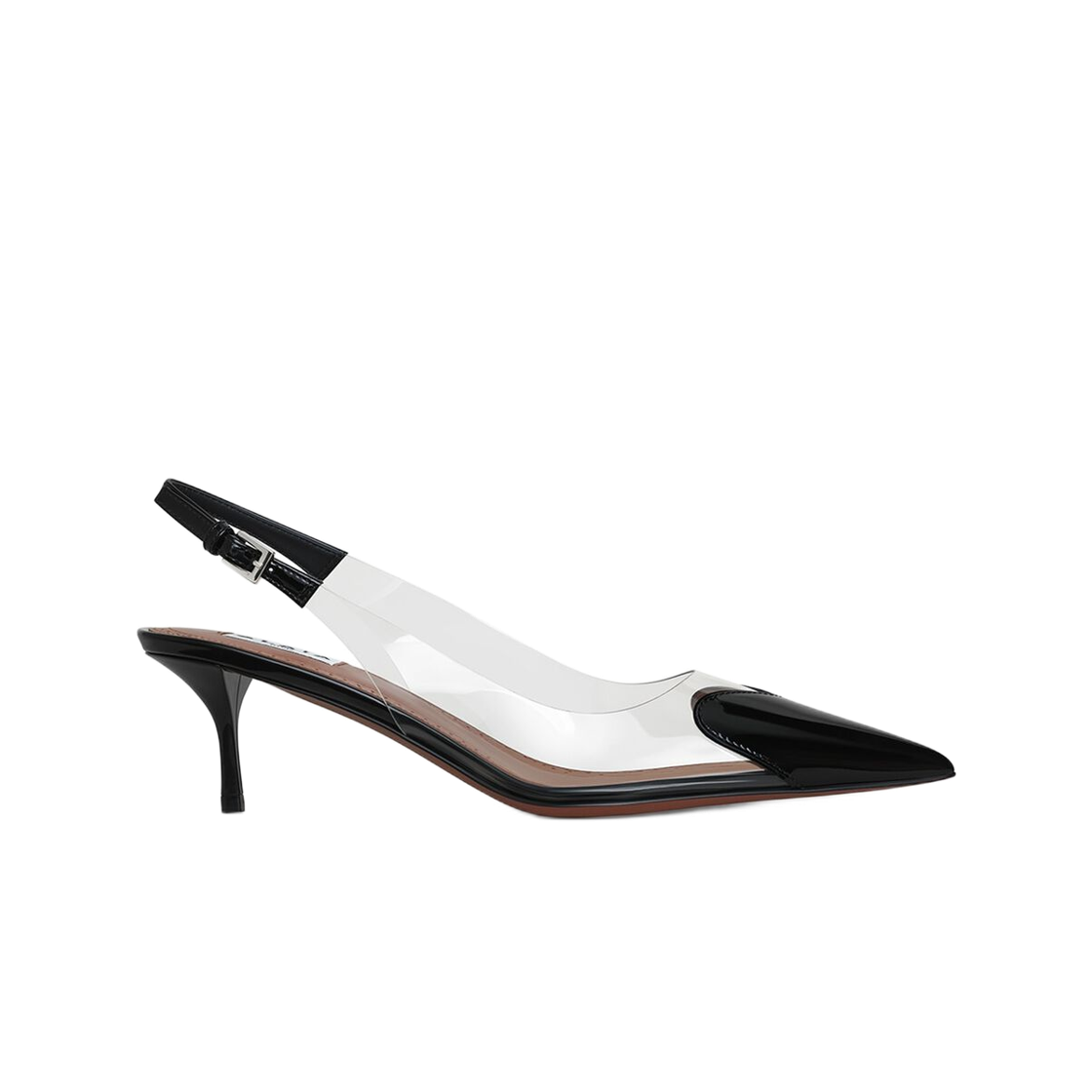 (W) 알라이아 르 쾨르 레더 슬링백 블랙((W) Alaia Le Coeur Leather Slingbacks Black)