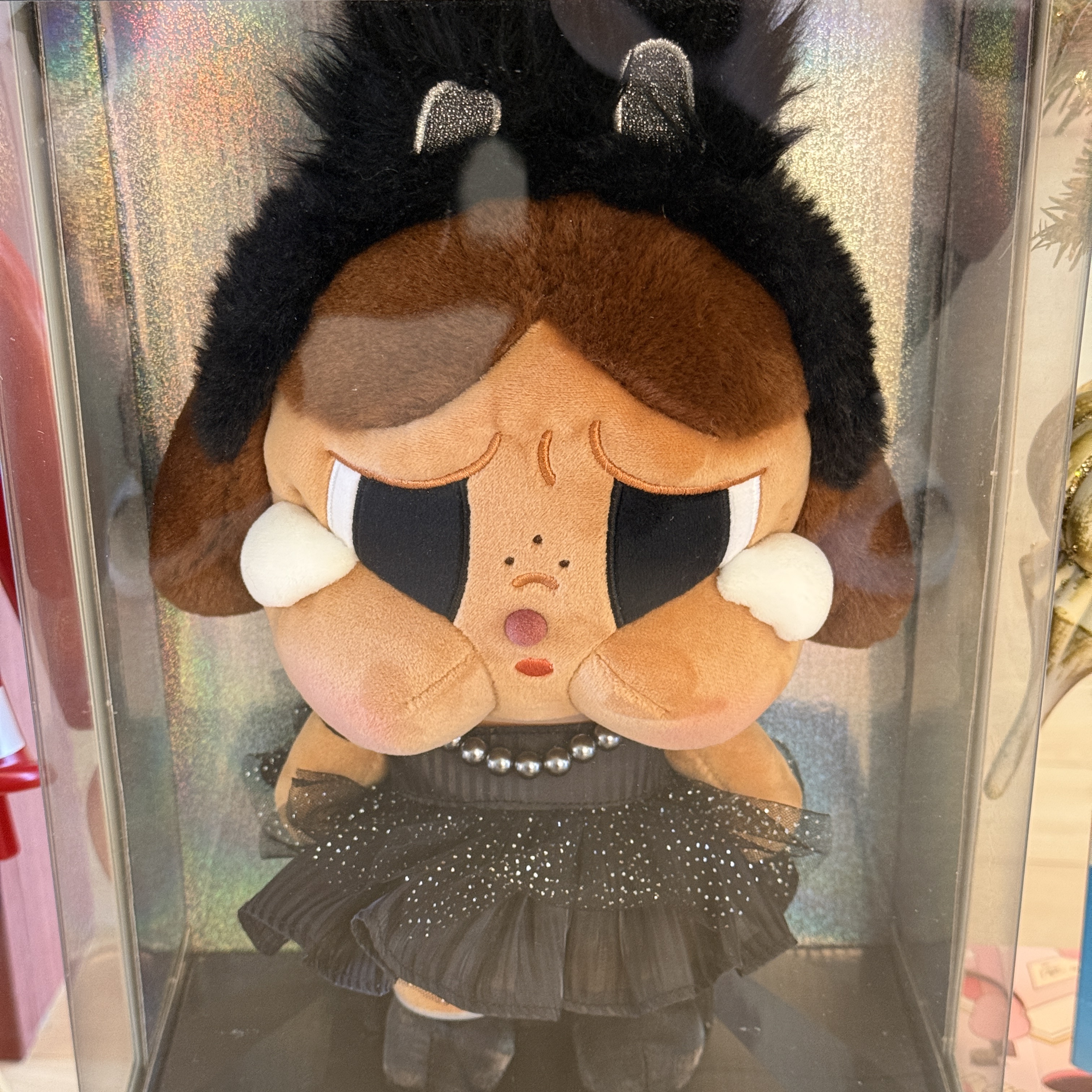 Pop Mart Crybaby Shiny Shiny Series Plush Doll Black, Pop Mart Crybaby Crying Again Series Plush Keyring Sealed Case (6 Blind Boxes) 착용 스타일 - 4