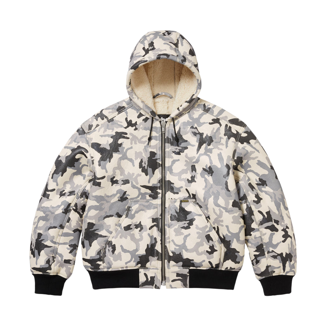 슈프림 x 쇼트 셔링 후드 워크 자켓 스노우 카모 - 25FW