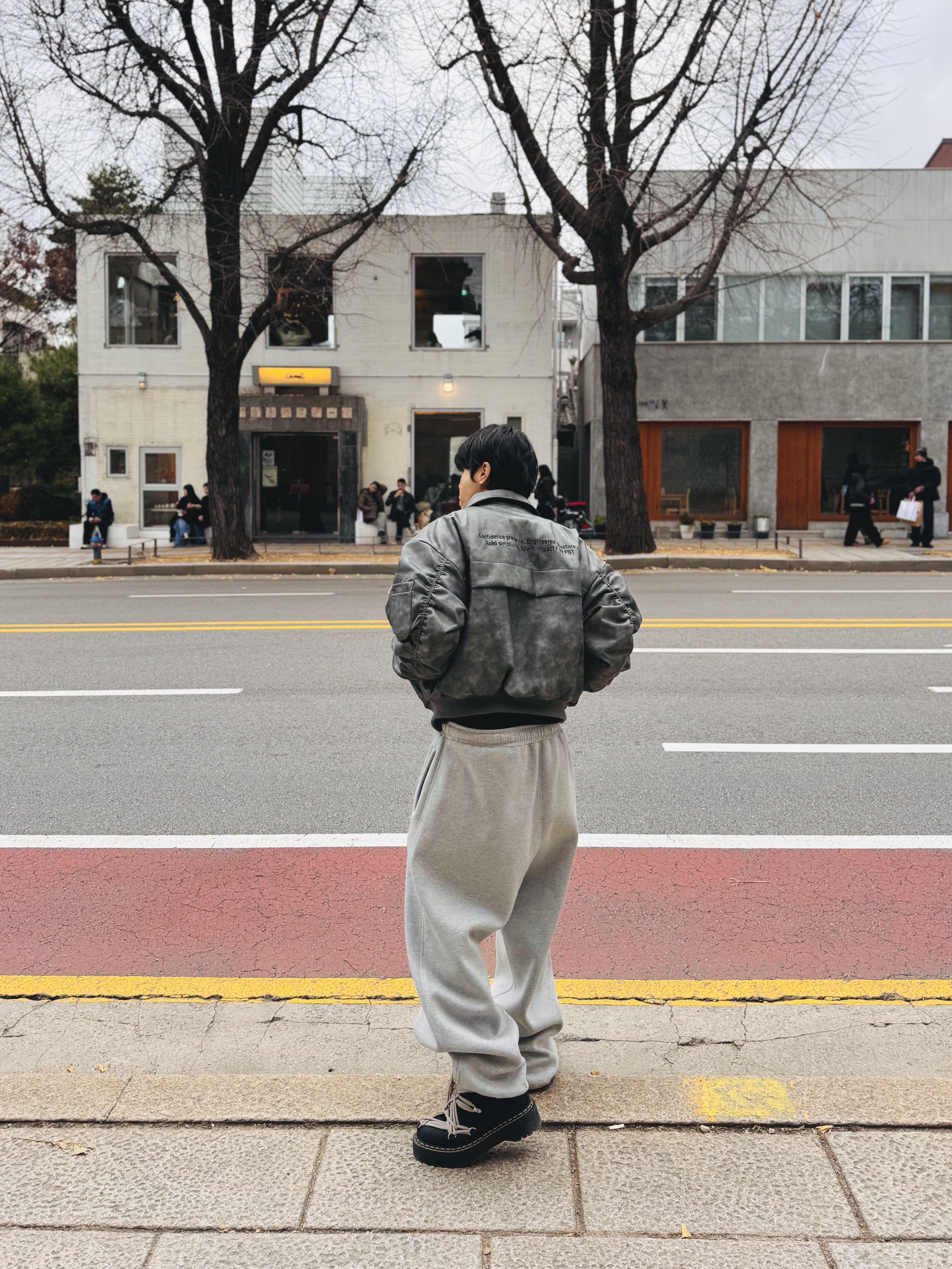 Force Sensitive FS Leather MA-1 Black, Nonnod Scuba Pajama Pants Grey 착용 스타일 - 2