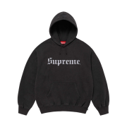 Supreme Washed Old English Hooded Sweatshirt Black - 25FW