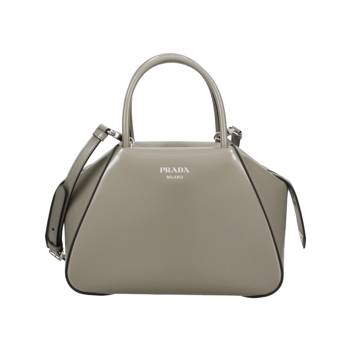 1BA366-ZO6-F03HH Prada Small Brushed Leather Supernova Handbag Marble Gray