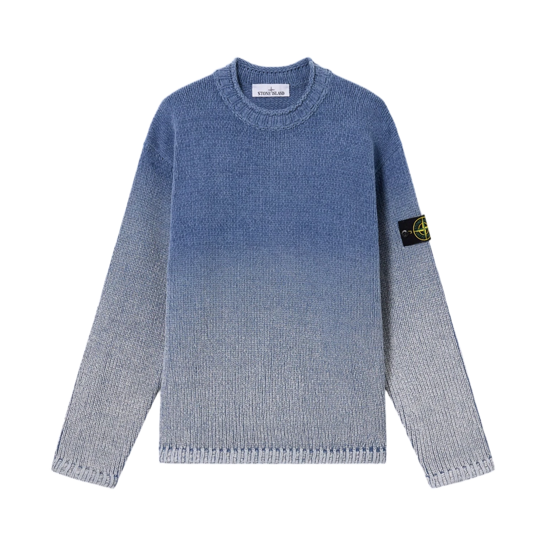 L1S1551000-03S00Z7-V0024 Stone Island 5100003 Cotton Chenille Degrade Print Oversized Fit Crewneck Jumper Avio Blue - 26SS