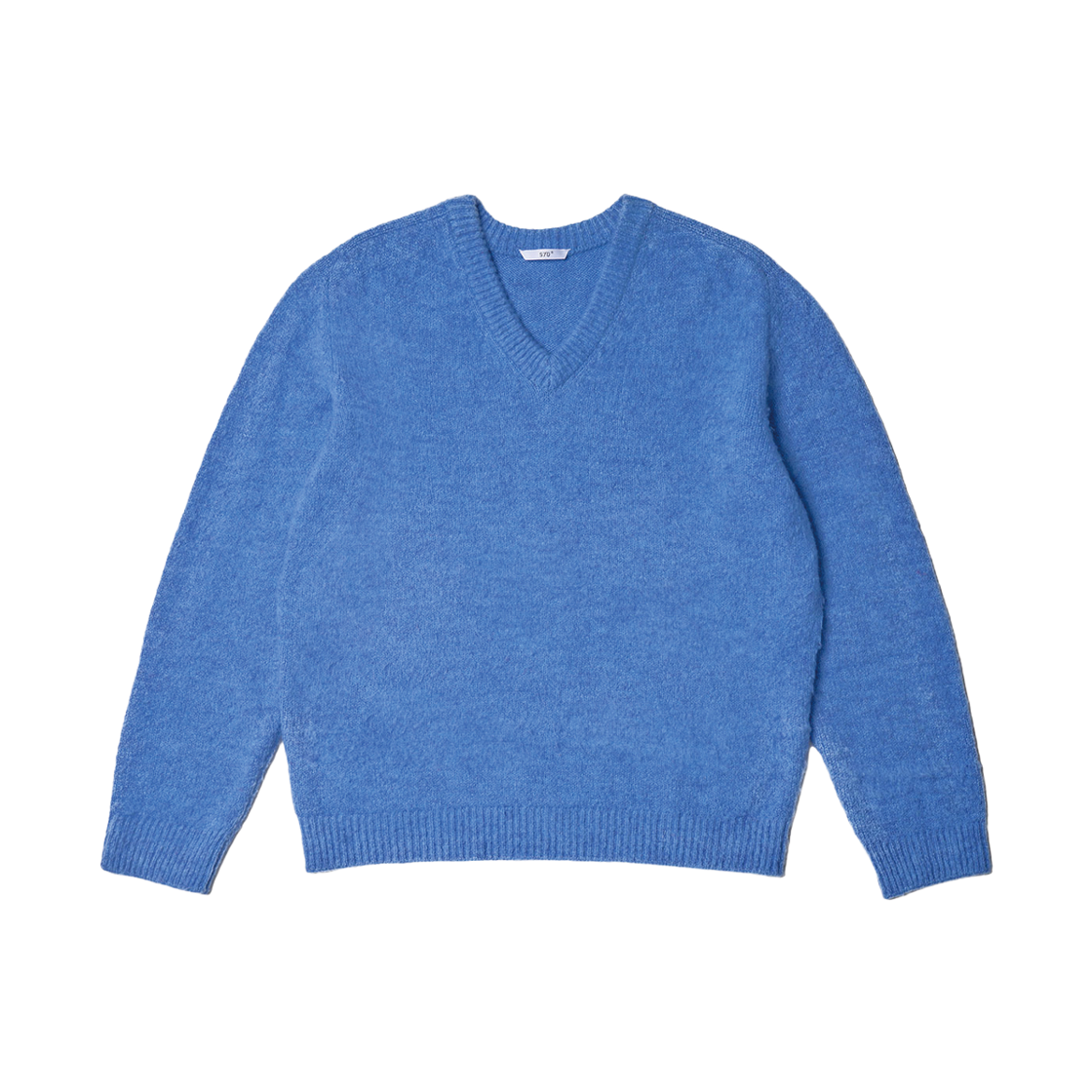에스티유 부클 브이넥 니트 인 아주르블루(STU Boucle V-Neck Knit In Azure Blue)