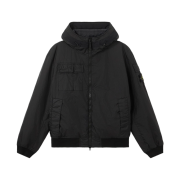 Stone Island 4100005 Membrana 3L TC Hooded Padded Jacket with Water-Resistant Membrane Black - 26SS