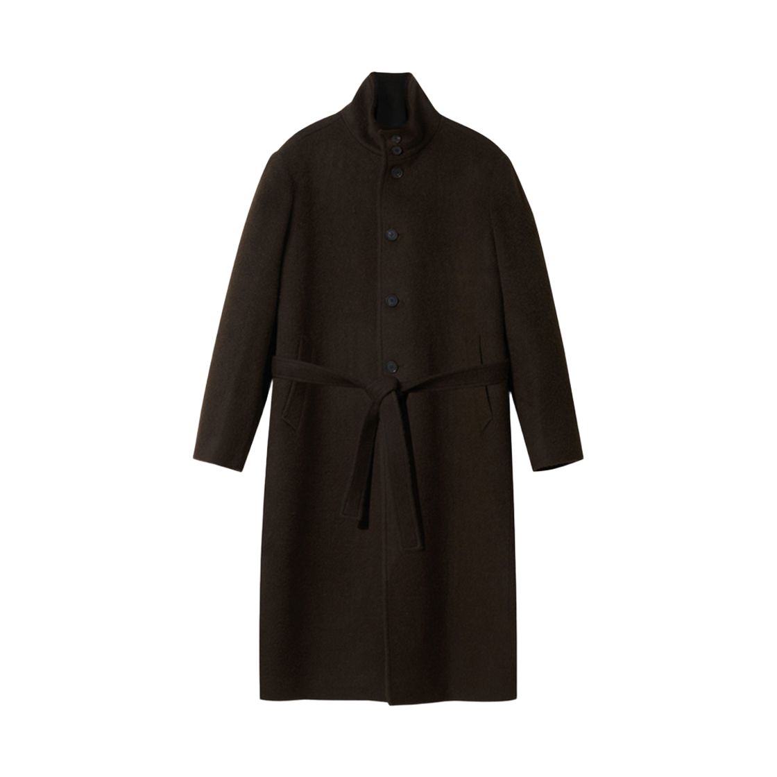 에스티유 하이넥 알파카 맥코트 인 브라운(STU High Neck Alpaca Mac Coat In Brown)