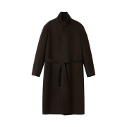STU High Neck Alpaca Mac Coat In Brown