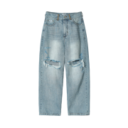 Sunday Ceremony Destroyed Japanese Denim Jeans - Light Blue