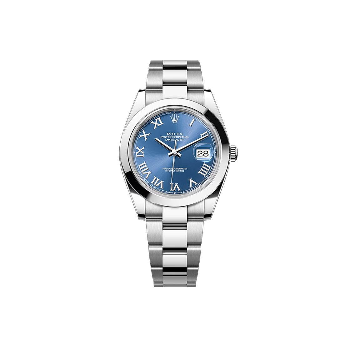 ITWWADSMI5SQ Rolex Datejust 41 - 126300 Smooth Bezel Blue Roman Oyster No. 6982
