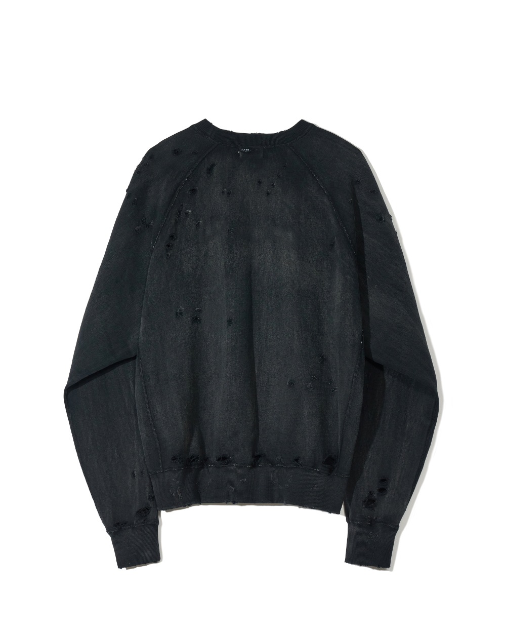 선데이세레머니 디스트레스 워시드 스웻 셔츠 - 블랙(Sunday Ceremony Distressed Washed Sweatshirt - Black) - 2