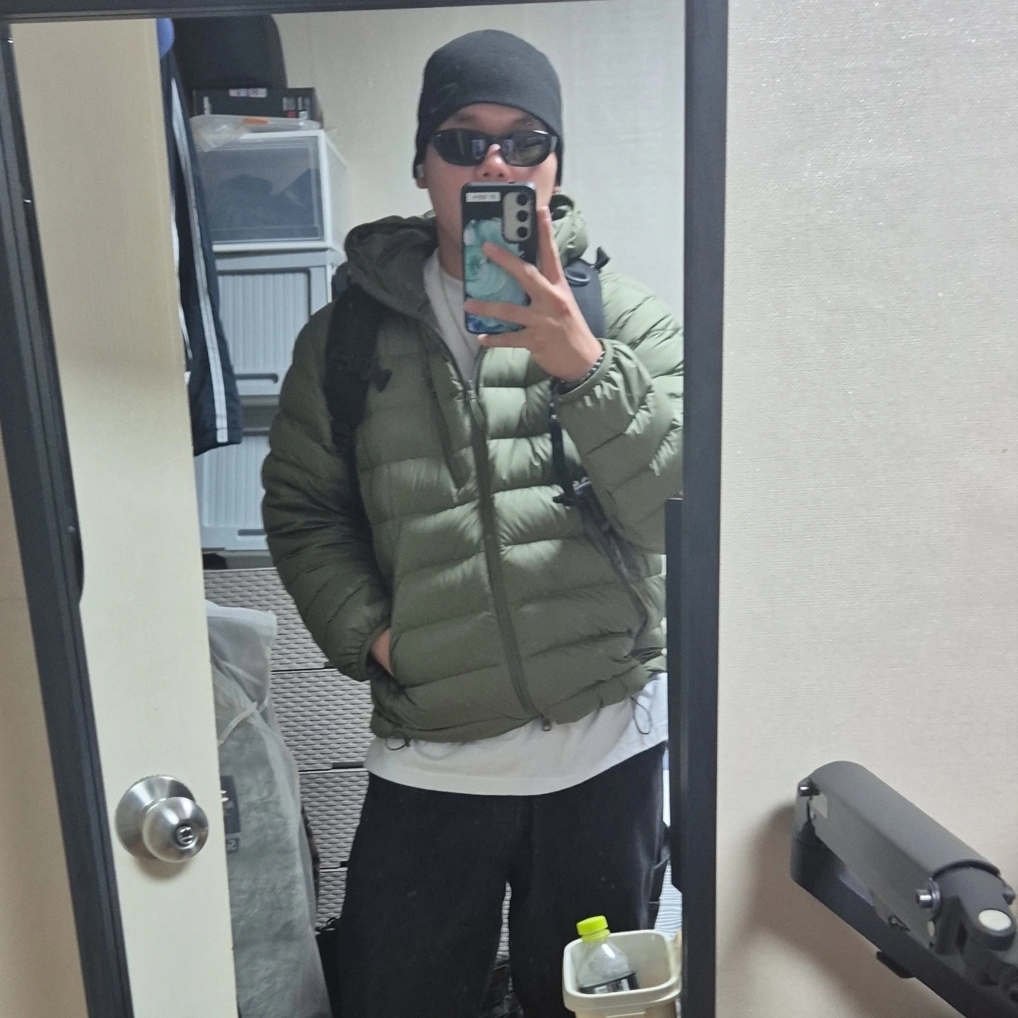 Oakley Tactical Beanie Black, Ray-Ban DADDY-O II Polished Black Frame Green Classic G-15 Lenses 착용 스타일
