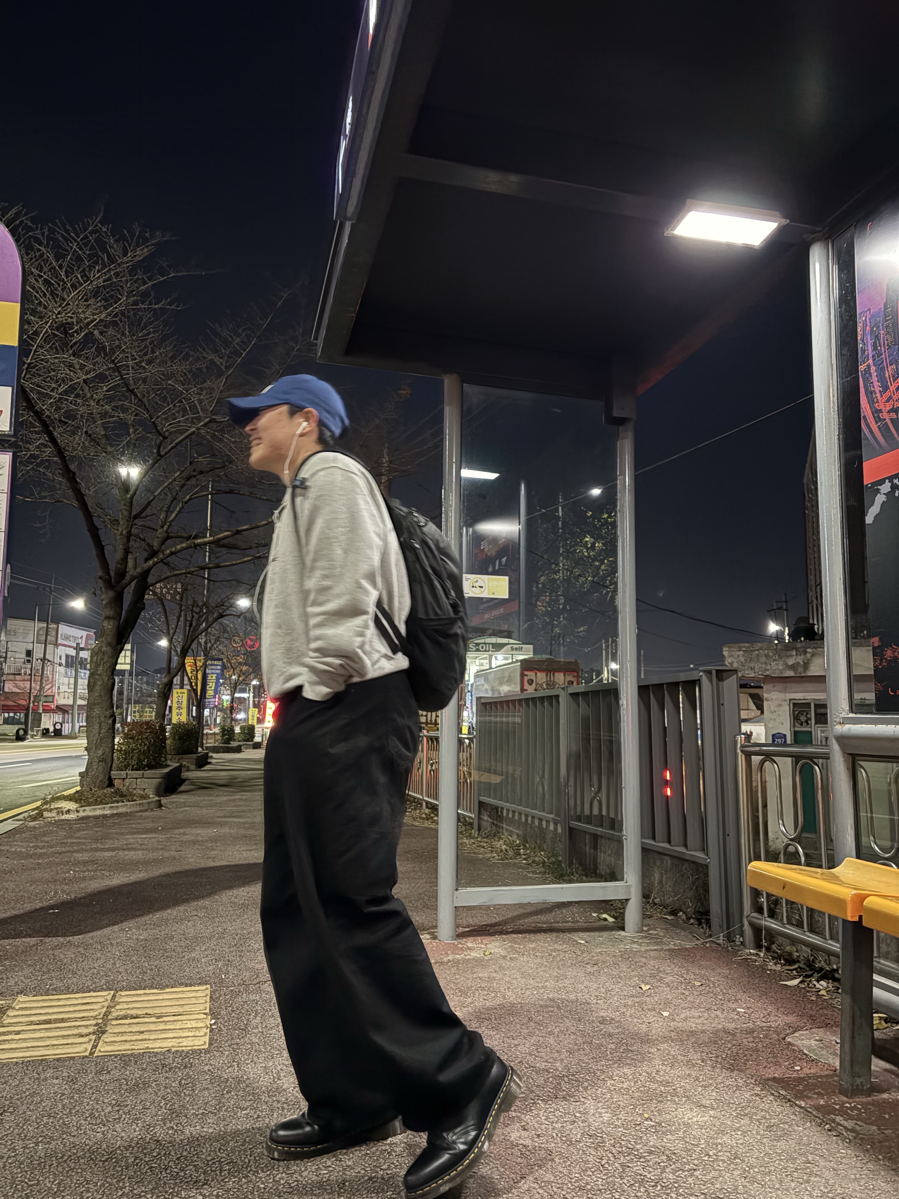 Dr. Martens 1461 Smooth Black, MLB New Fit Structure Ball Cap LA Dodgers Dark Blue 착용 스타일