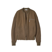 Sunday Ceremony Painted Sweat Bomber Jacket - Khaki Brown