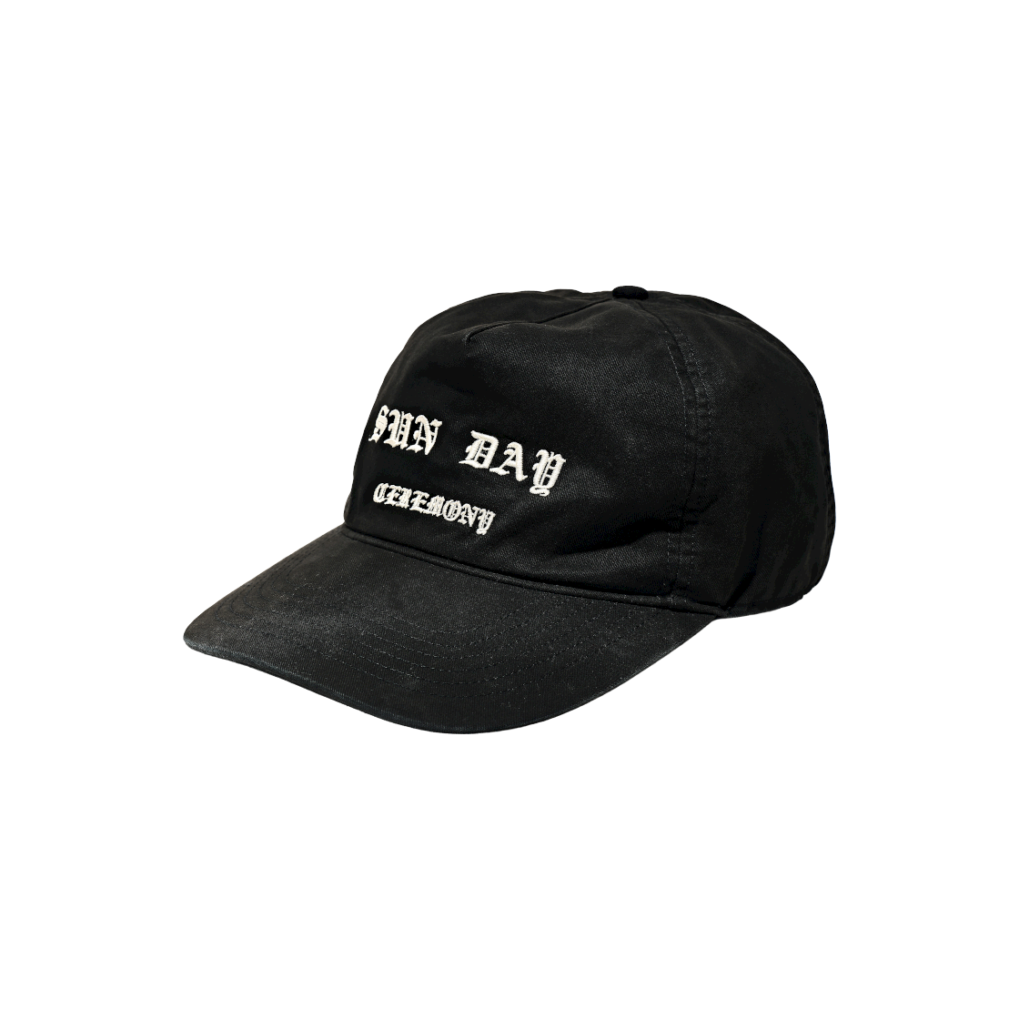 선데이세레머니 빈티지 워시드 5패널 코튼 캡 - 블랙(Sunday Ceremony Vintage Washed 5 Panel Cotton Cap - Black)