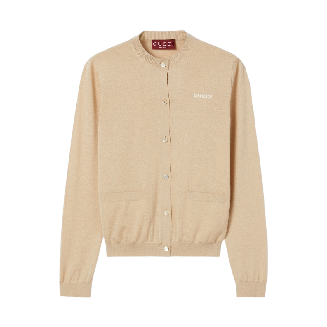 830825-XKEWD-2064 (W) Gucci Cashmere Silk Cardigan Light Camel