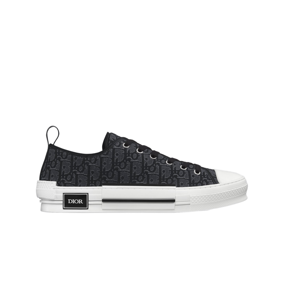 3SN340ABS-H900 Dior B23 League Low Top Sneakers Metallic Dior Oblique Jacquard Silver Black