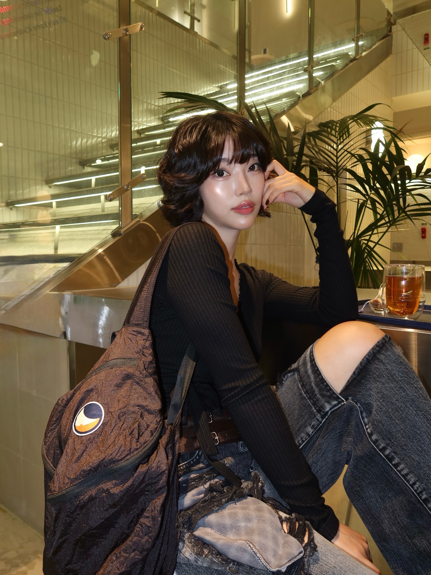 Ticket To The Moon Mini Backpack 15L Black 착용 스타일