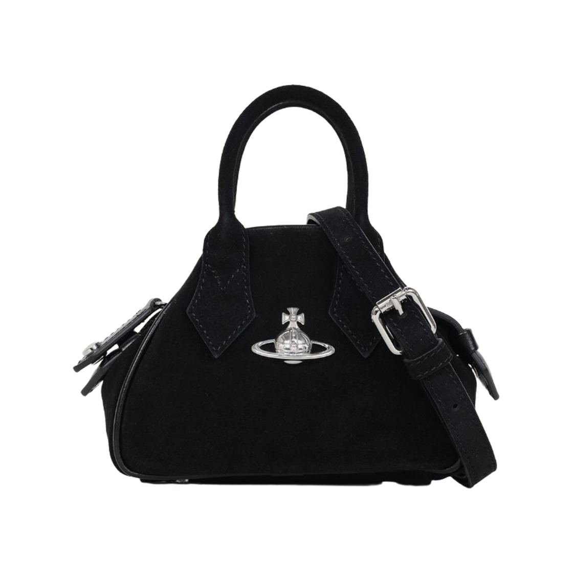 5C010005W-W007L-N401 Vivienne Westwood Suede Mini Yasmine Bag Black