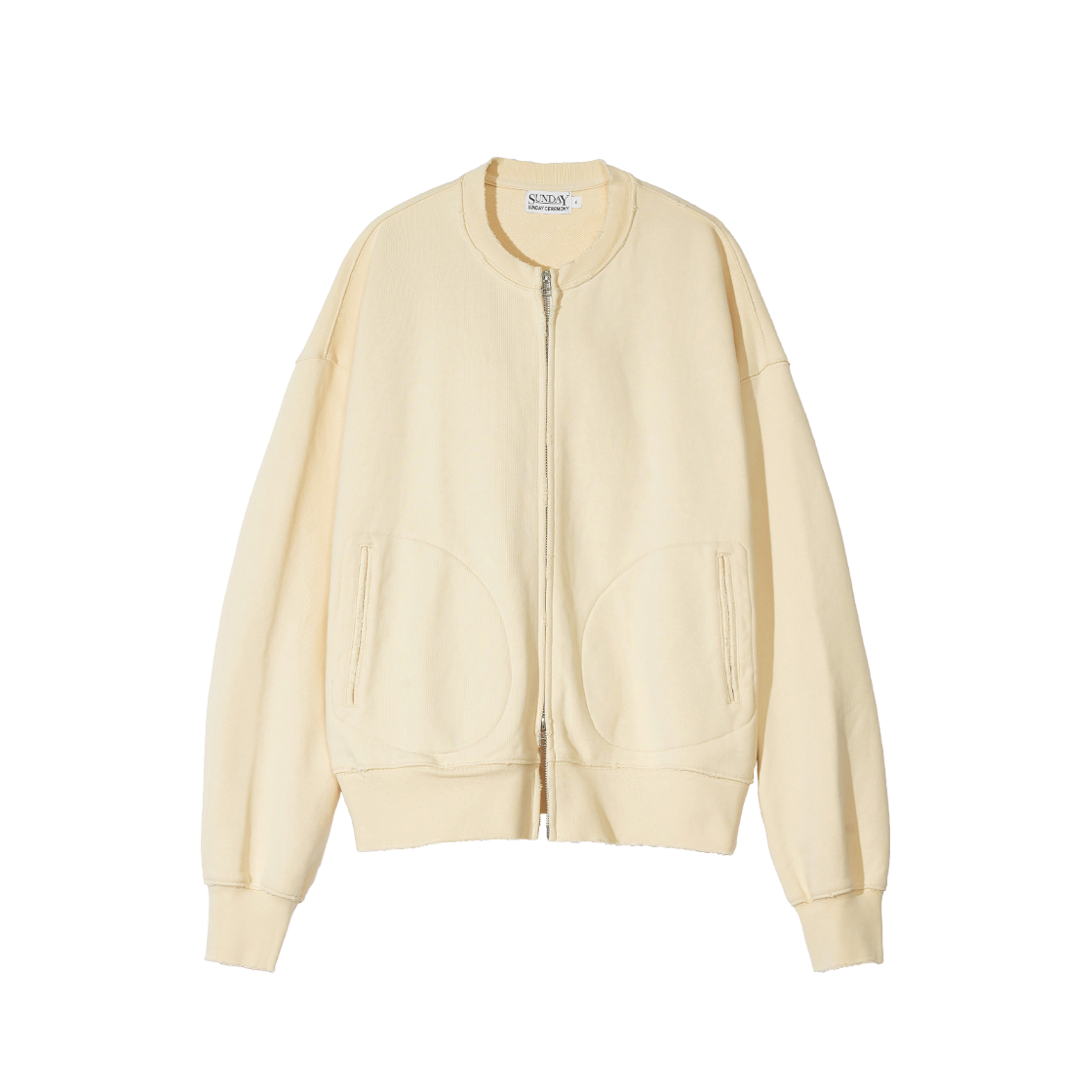 선데이세레머니 베이직 스웻 봄버 자켓 - 아이보리(Sunday Ceremony Basic Sweat Bomber Jacket - Ivory)