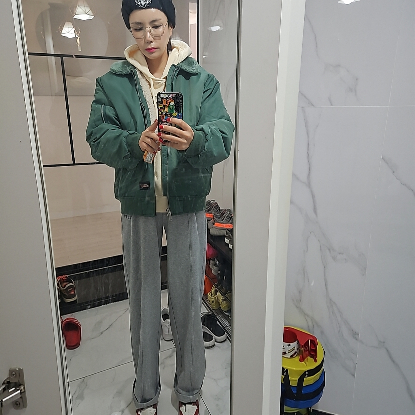 Supreme x Dickies Fur Collar Bomber Jacket Work Green - 23FW, (GS) Jordan 1 Retro High OG Chicago 2022 착용 스타일