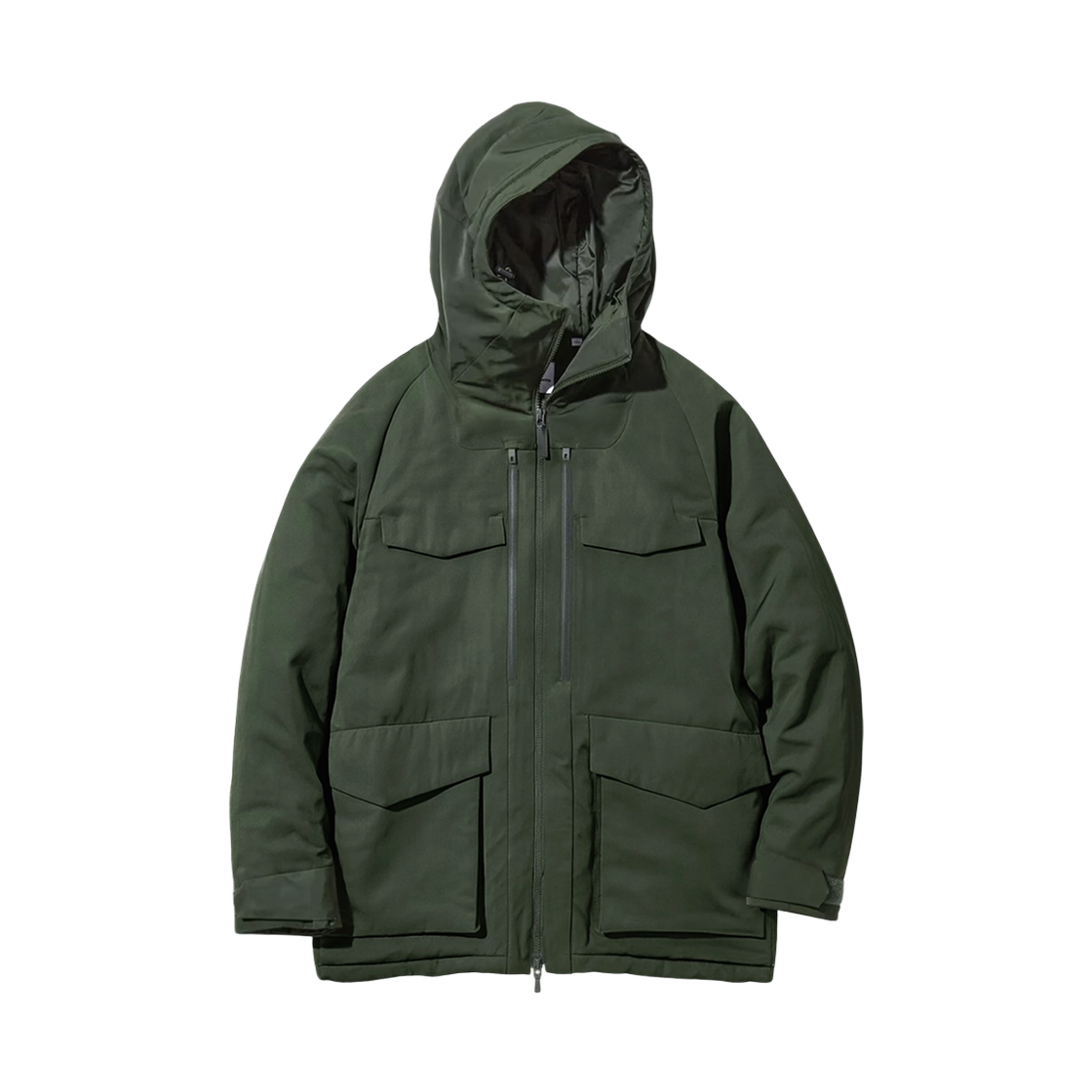 유니클로 x 화이트 마운티니어링 WPJ 하이브리드 다운 오버사이즈 파카 다크 그린(Uniqlo x White Mountaineering WPJ Hybrid Down Oversized Parka Dark Green)