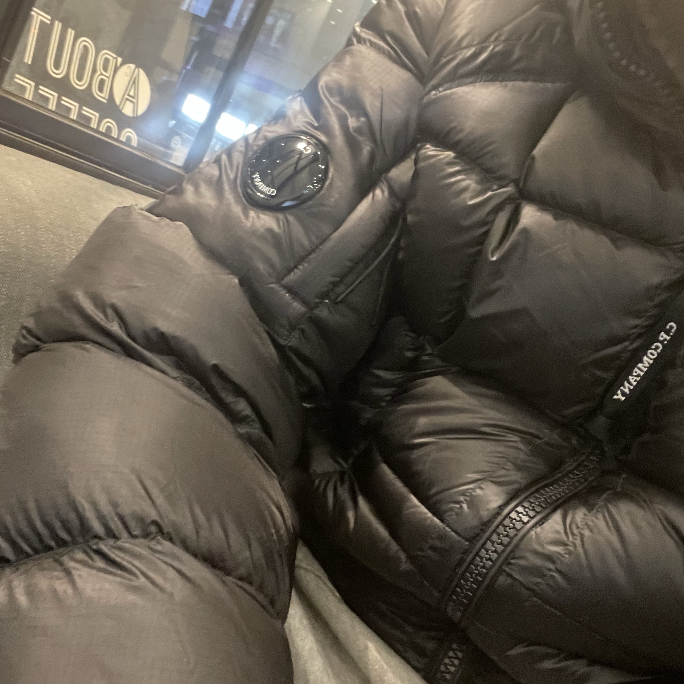C.P. Company D.D. Shell Hooded Down Jacket Black - 25FW 착용 스타일