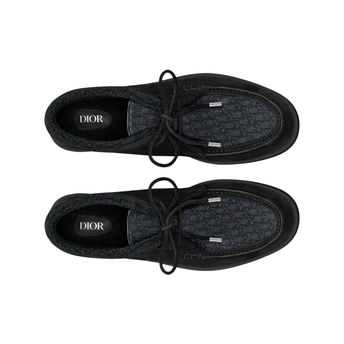 디올 그랑빌 츄카 부츠 스웨이드 & 디올 오블리크 자카드 셔링 블랙(Dior Granville Chukka Boots Suede & Dior Oblique Jacquard Shearling Black) - 2