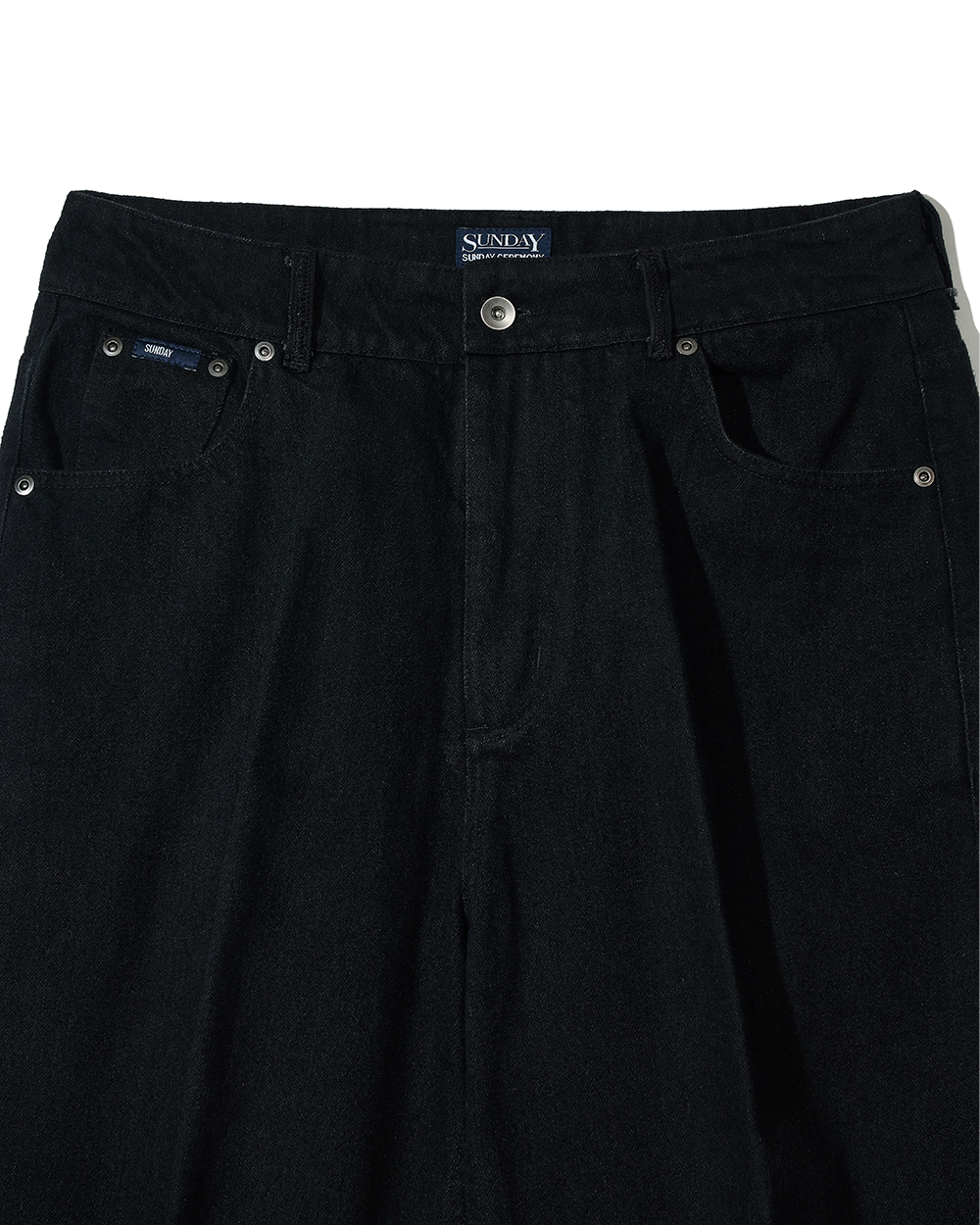 선데이세레머니 테이퍼드 재패니즈 브러쉬 데님 진 - 블랙(Sunday Ceremony Brushed Japanese Tapered Denim Jeans - Black) - 3