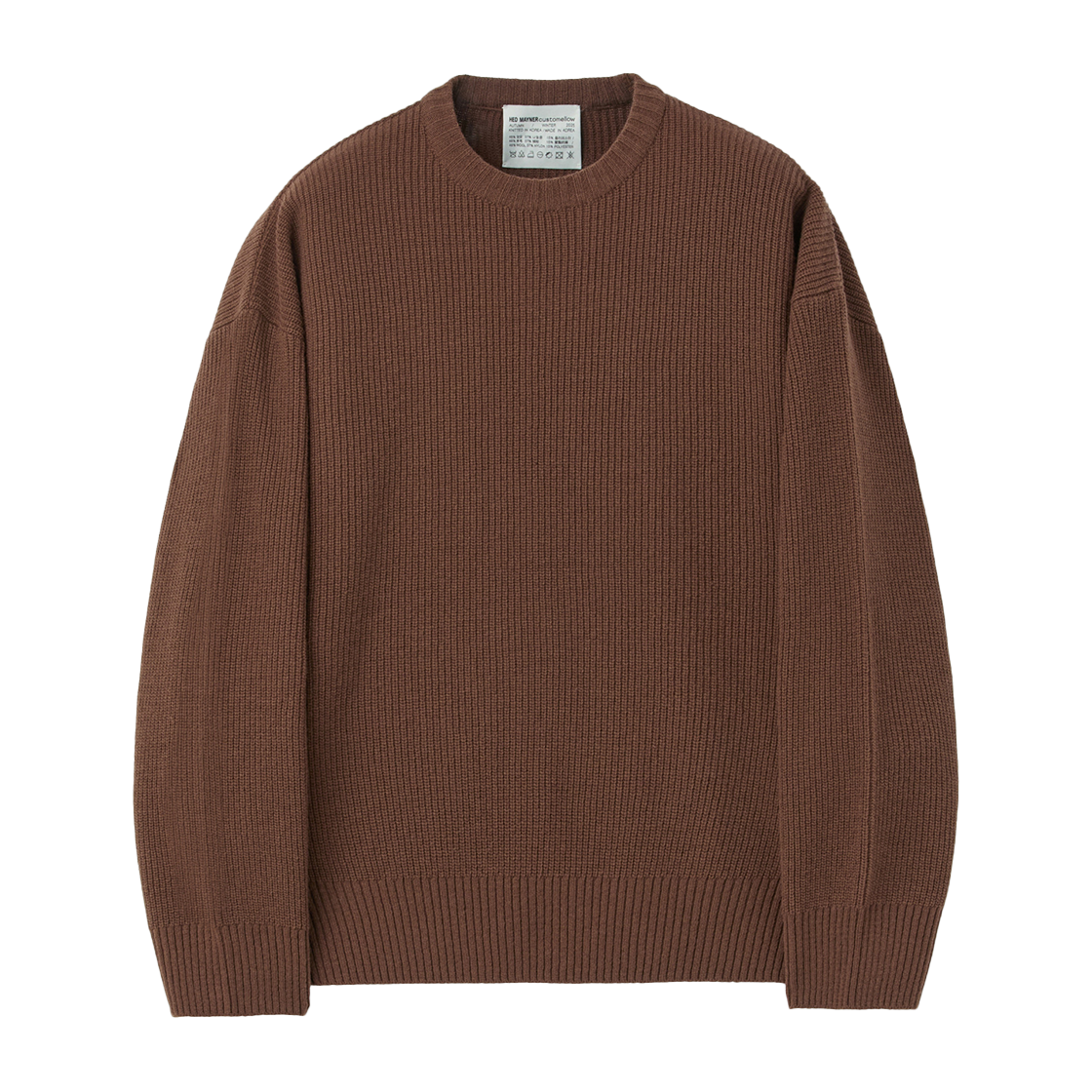 커스텀멜로우 헤드메이너 오버사이즈 핏 울 스웨터 브라운(Customellow Hed Mayner Oversized Fit Wool Sweater Brown)