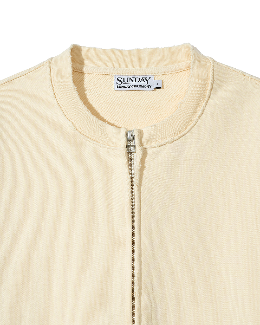 선데이세레머니 베이직 스웻 봄버 자켓 - 아이보리(Sunday Ceremony Basic Sweat Bomber Jacket - Ivory) - 3