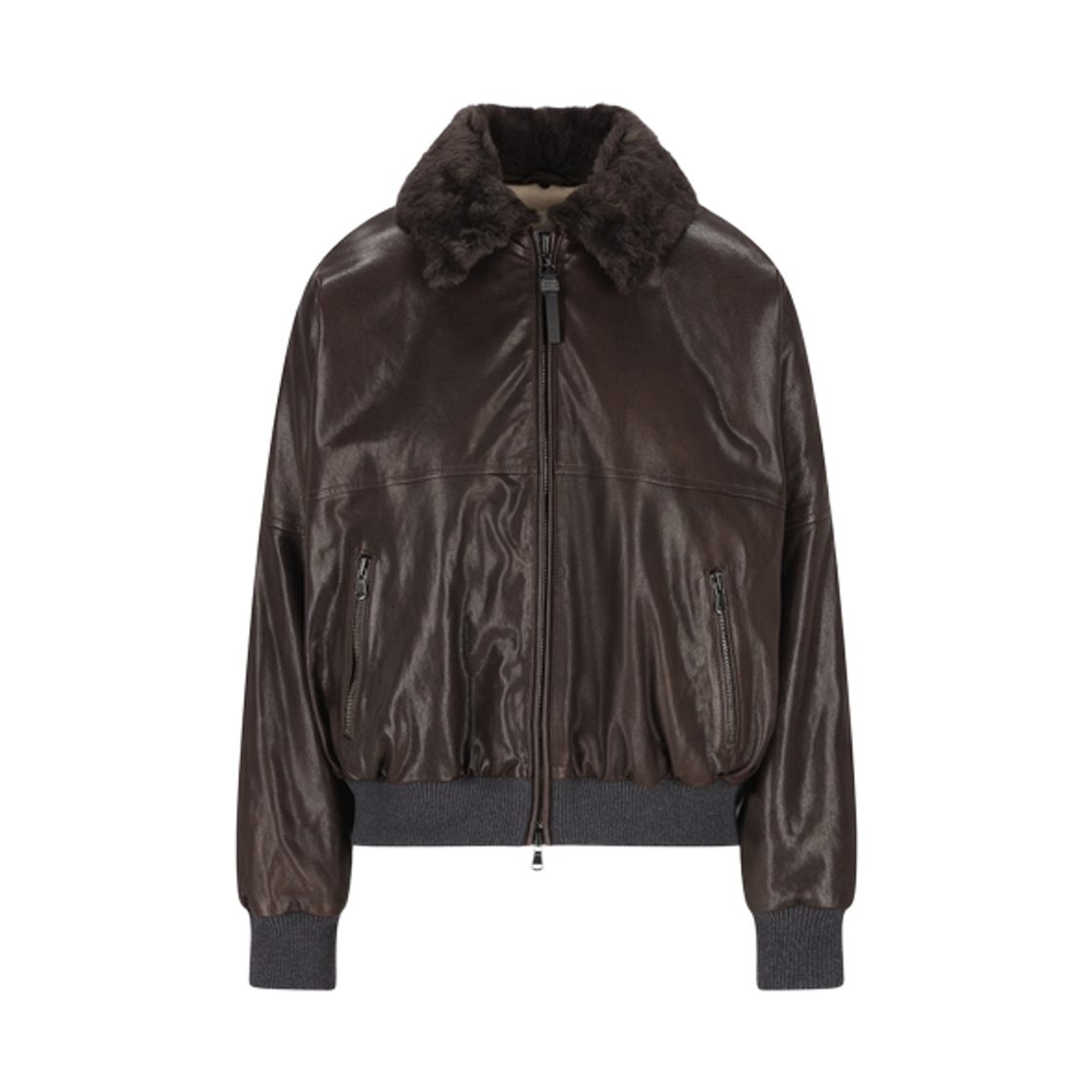 MPPAH7747-C4192 (W) Brunello Cucinelli Nappa Leather Jacket Brown