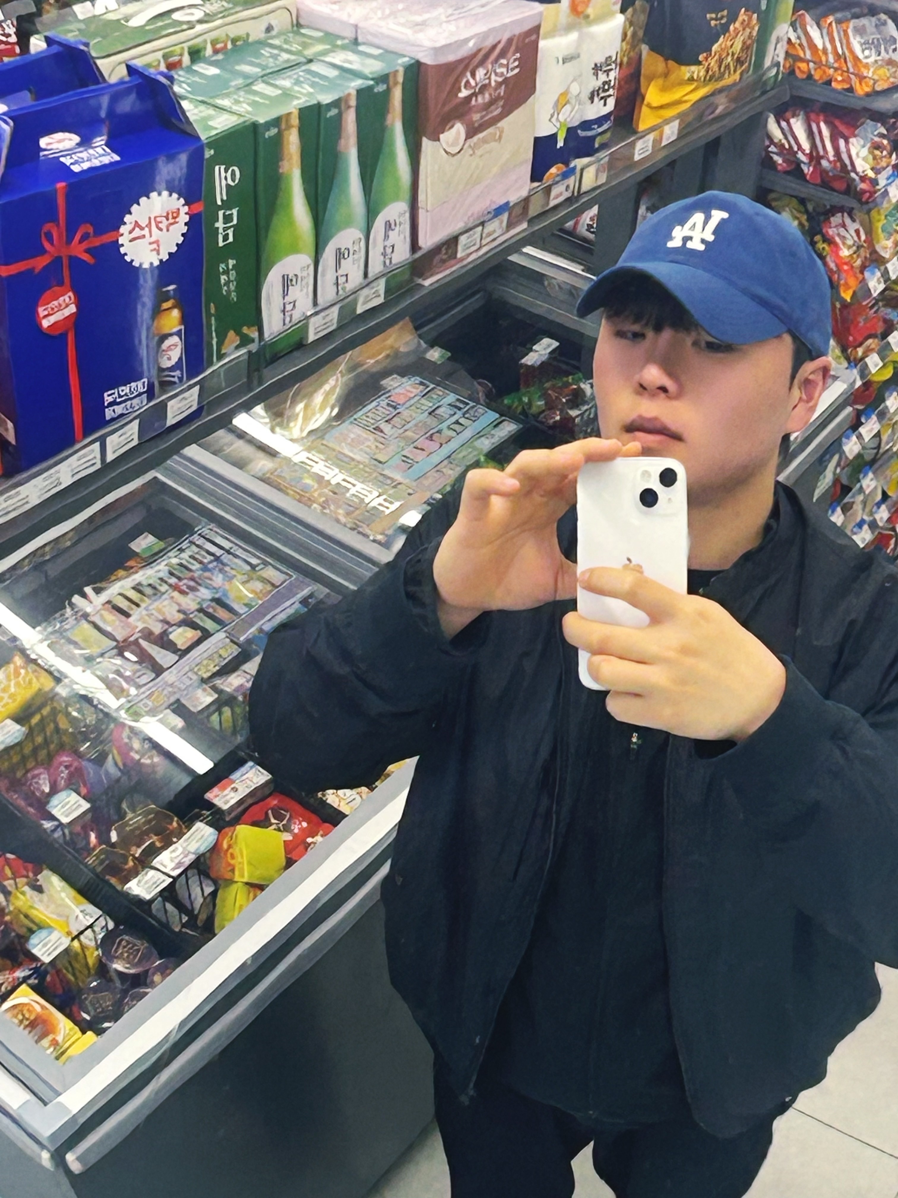 MLB New Fit Structure Ball Cap LA Dodgers Dark Blue 착용 스타일 - 3