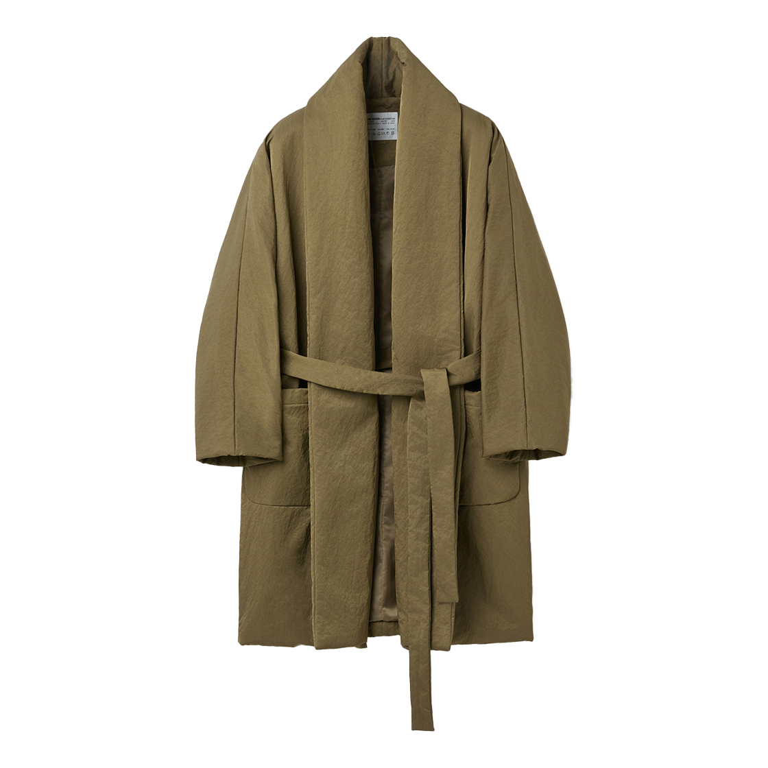 커스텀멜로우 헤드메이너 백 슬릿 로브 코트 카키(Customellow Hed Mayner Back Slit Robe Coat Khaki)