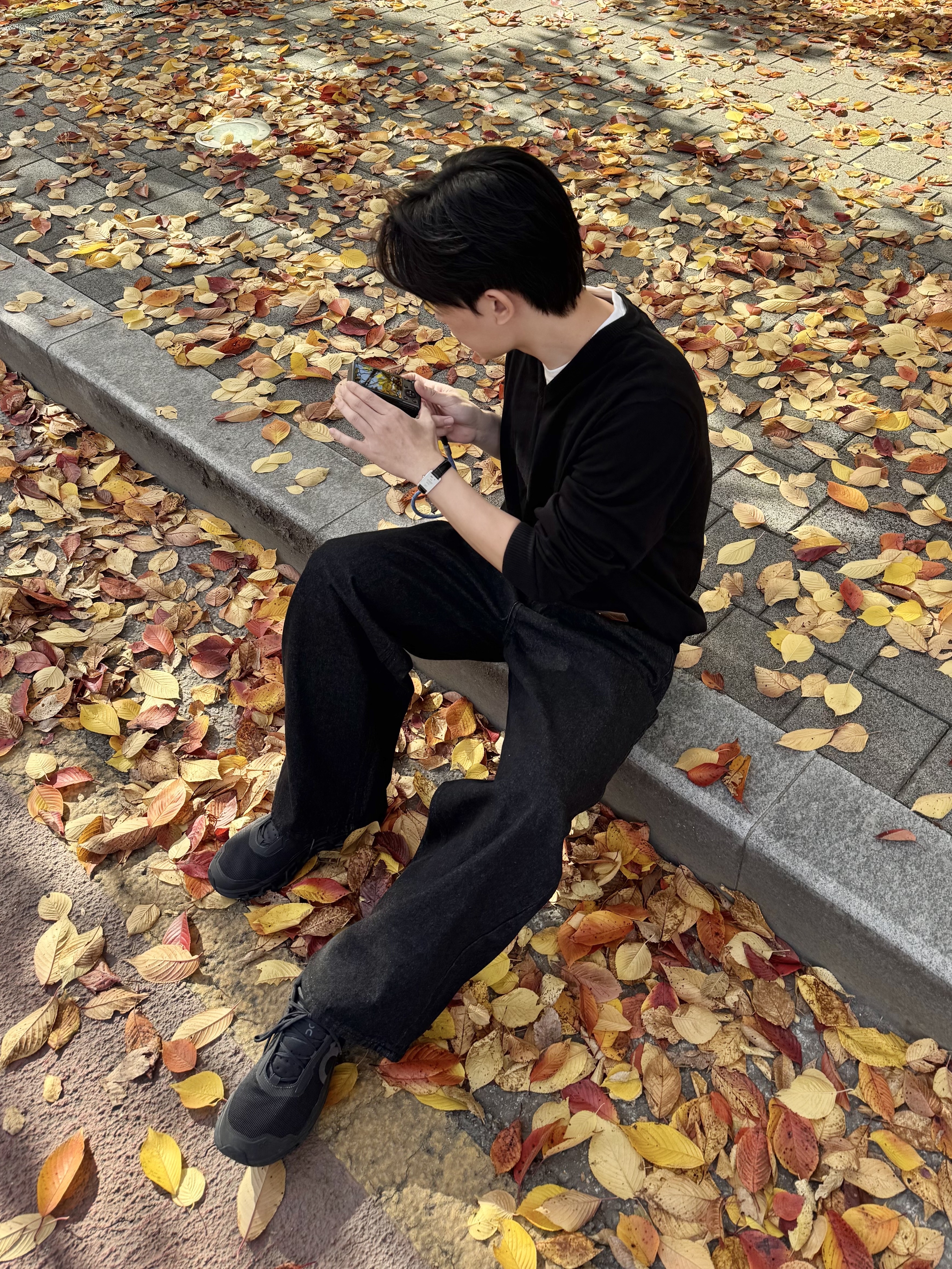 noun Wide Denim Pants Black, On Running Cloudmonster Void Black 착용 스타일 - 2