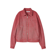 Sunday Ceremony Damage Washed Work Jacket - Red