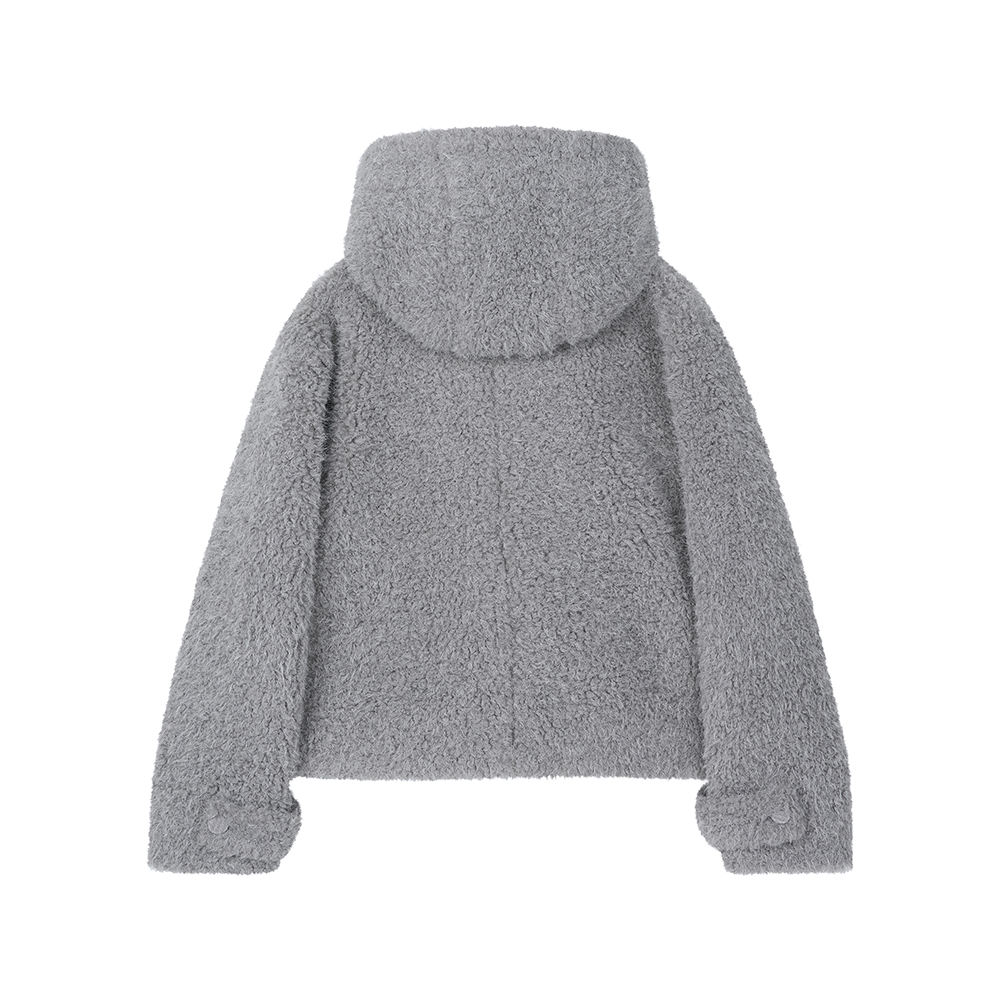 솜속 프레이 후디드 더플 퍼 코트 그레이(SOMSOC Frei Hooded Duffle Fur Coat Grey) - 2