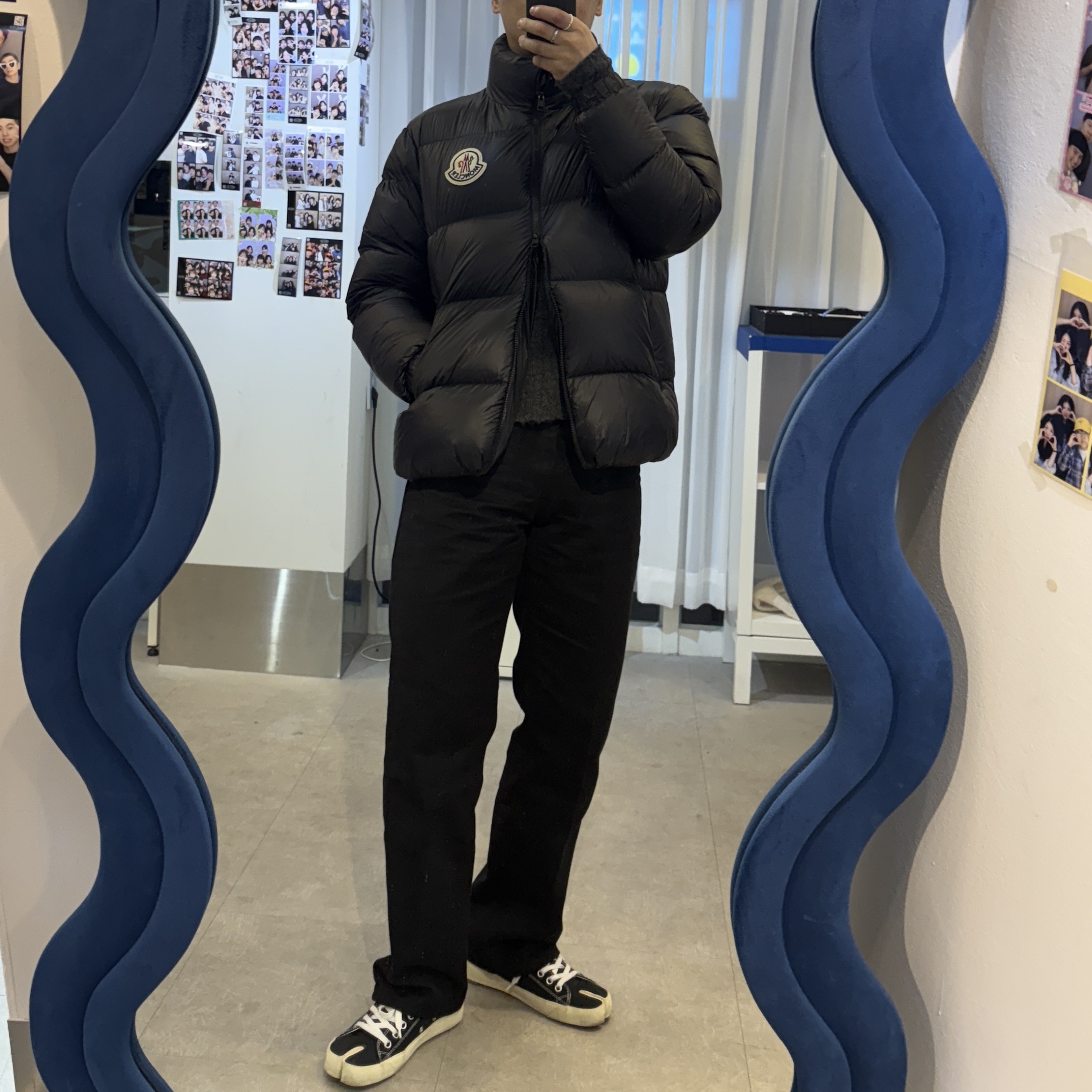 Moncler Citala Short Down Jacket Black - 23FW, Maison Margiela Tabi Sneakers Black 착용 스타일