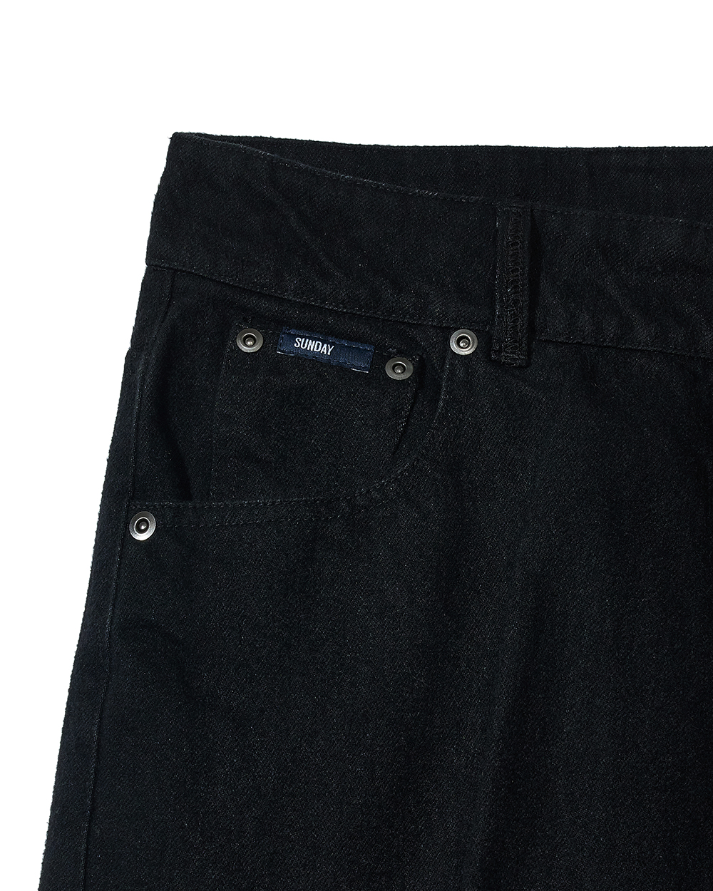 선데이세레머니 테이퍼드 재패니즈 브러쉬 데님 진 - 블랙(Sunday Ceremony Brushed Japanese Tapered Denim Jeans - Black) - 4