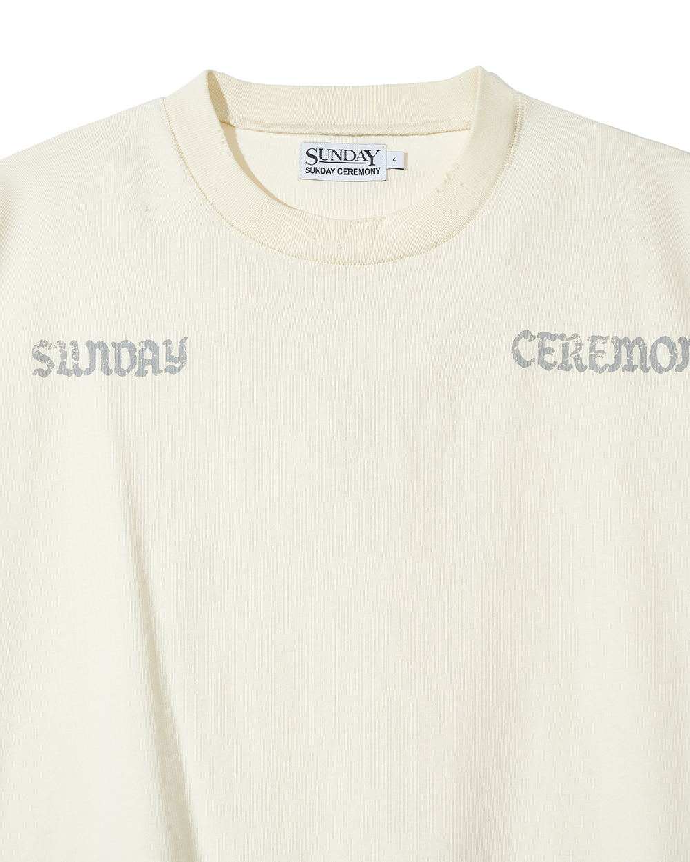 선데이세레머니 프린티드 데미지 티 - 라이트 베이지(Sunday Ceremony Printed Damage Tee - Light Beige) - 3