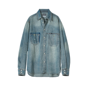 Sunday Ceremony Vintage Washed Japanese Denim Shirt - Mid Blue