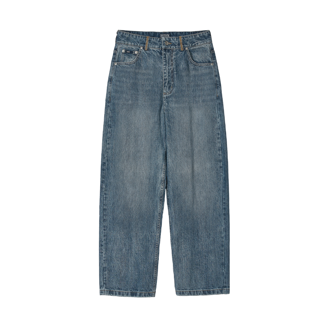 선데이세레머니 빈티지 재패니즈 데님 진 - 미드블루(Sunday Ceremony Vintage Japanese Denim Jeans - Mid Blue)