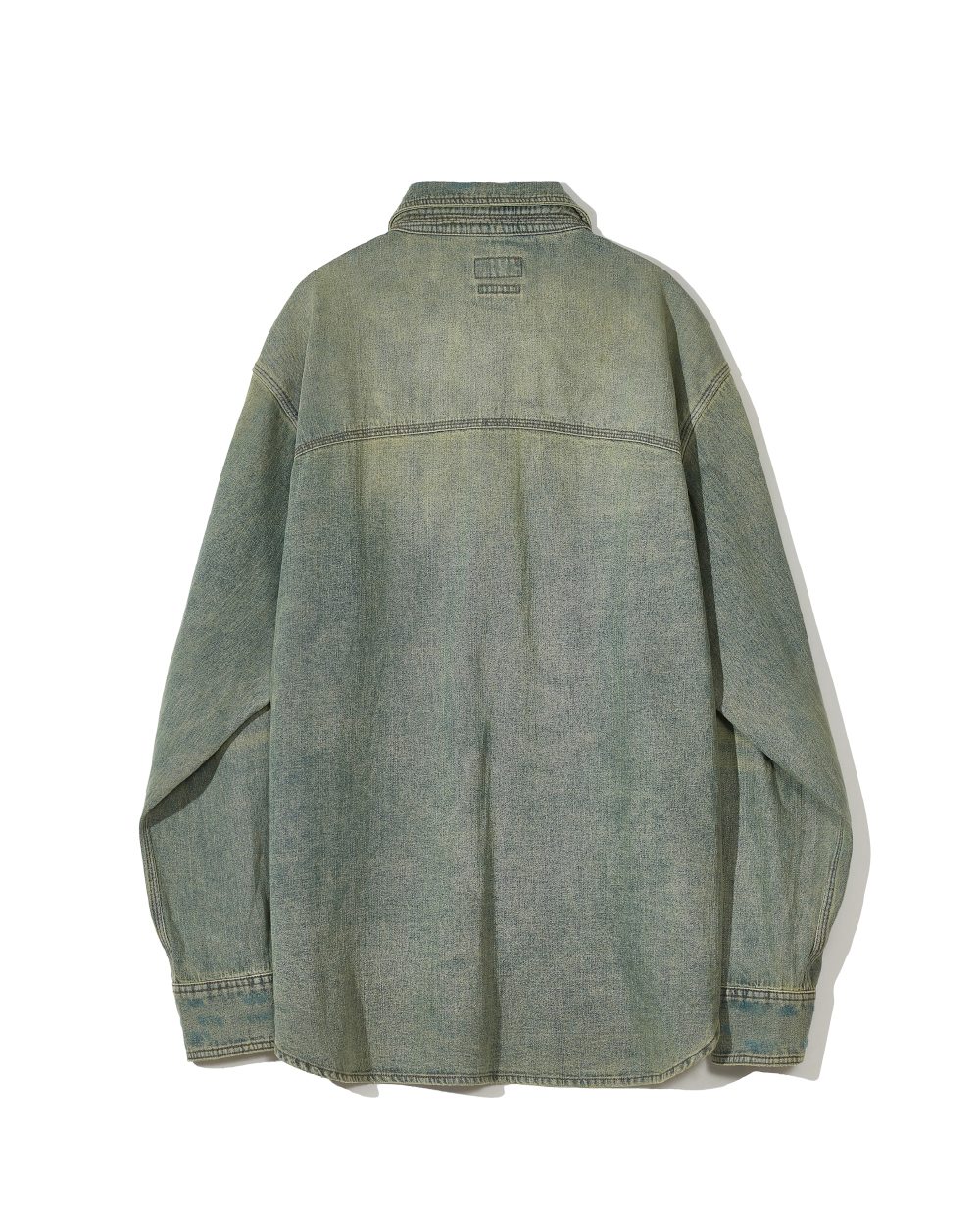 선데이세레머니 빈티지 워시드 재패니즈 데님 셔츠 - 샌드(Sunday Ceremony Vintage Washed Japanese Denim Shirt - Sand) - 2