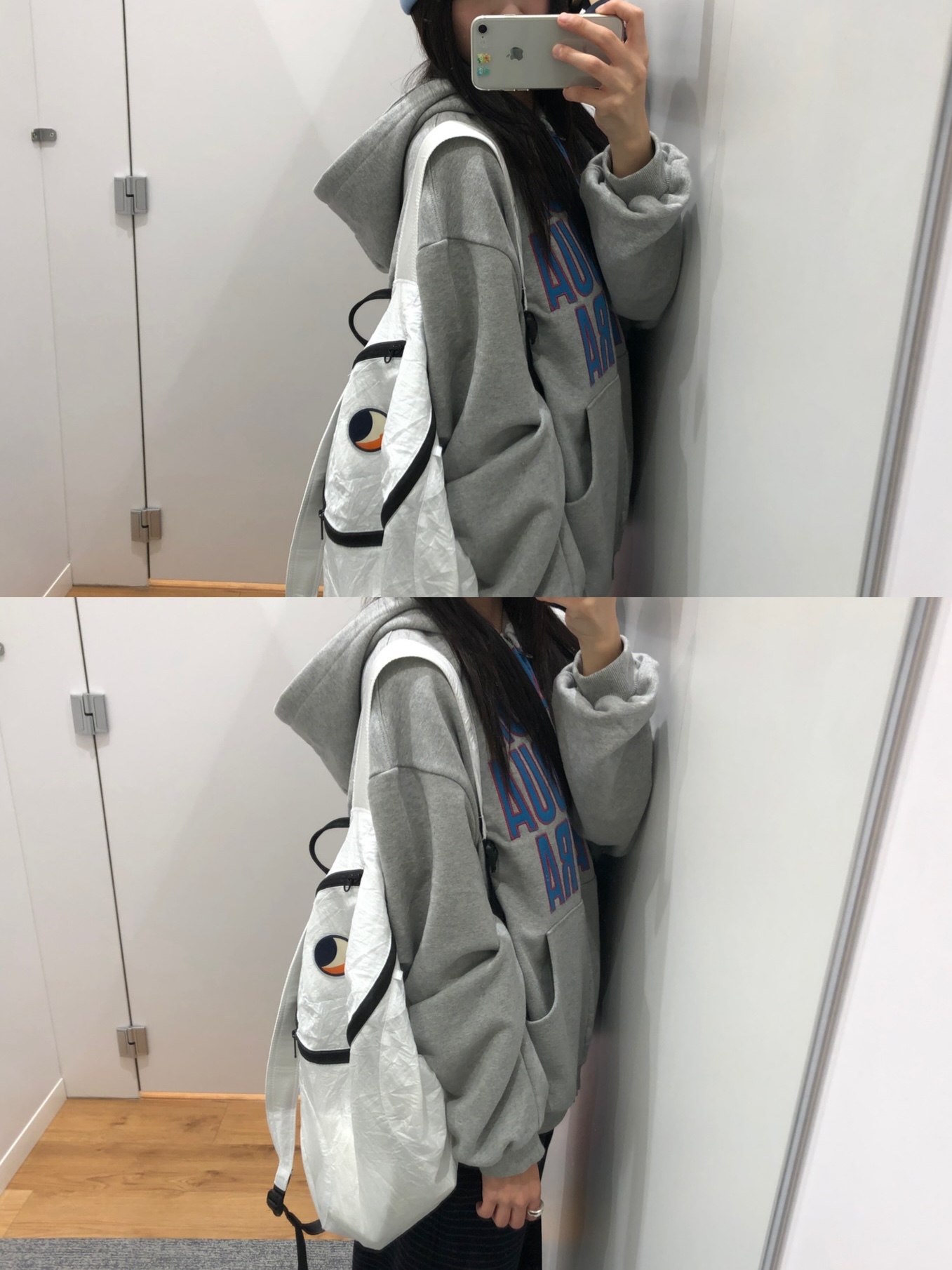 Ticket to the Moon Mini Backpack White (15L) 착용 스타일