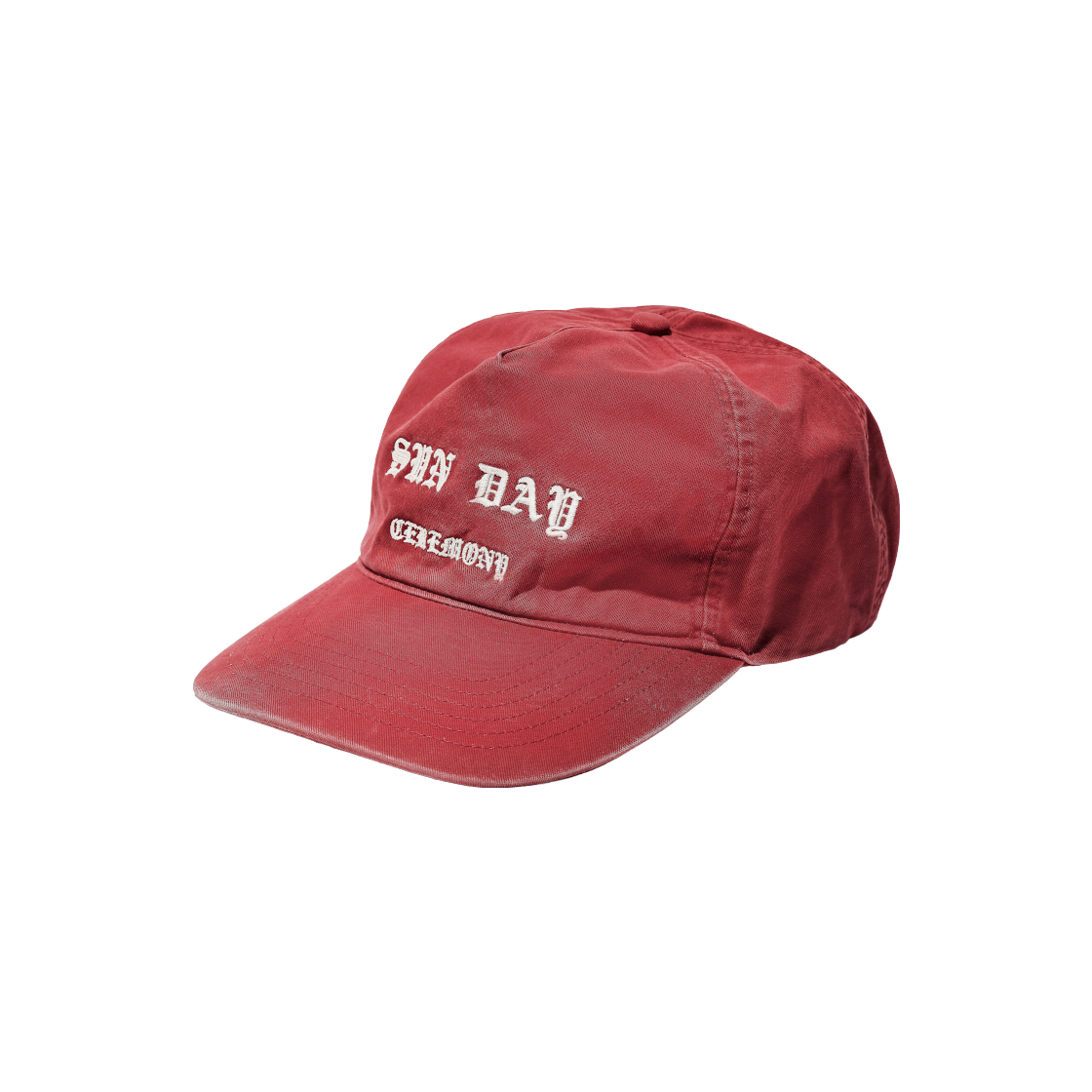 선데이세레머니 빈티지 워시드 5패널 코튼 캡 - 레드(Sunday Ceremony Vintage Washed 5 Panel Cotton Cap - Red)