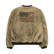 Undermycar Go After Topgun American Flag Washed Bomber Dirty Beige - 24FW