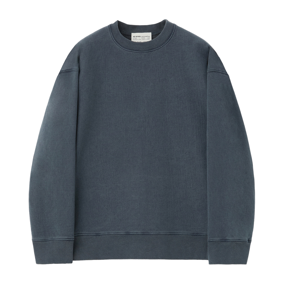 커스텀멜로우 헤드메이너 다이드 스웨트셔츠 다크 그레이(Customellow Hed Mayner Dyed Sweatshirt Dark Gray)